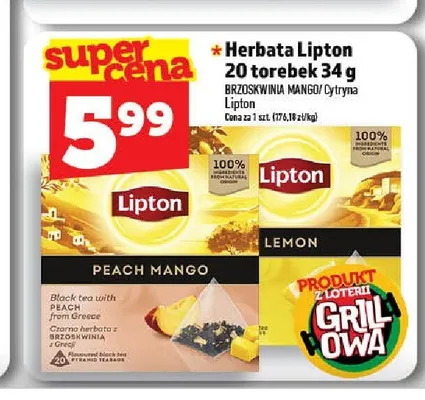 Herbata Lipton 34g promocja w TOPAZ