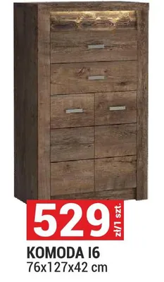 Komoda I6 System Indianapolis kolor jesion ciemny 76x127x42cm promocja w Merkury Market