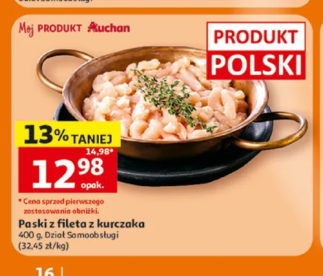 Paski z fileta z kurczaka Auchan promocja w Auchan