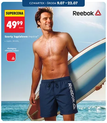 Szorty kąpielowe męskie Reebok promocja w Biedronka