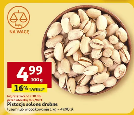 Pistacje solone drobne promocja w Auchan