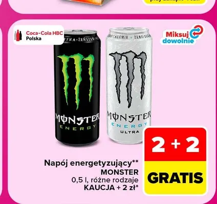 Napój energetyzujący Monster Energy promocja w Carrefour