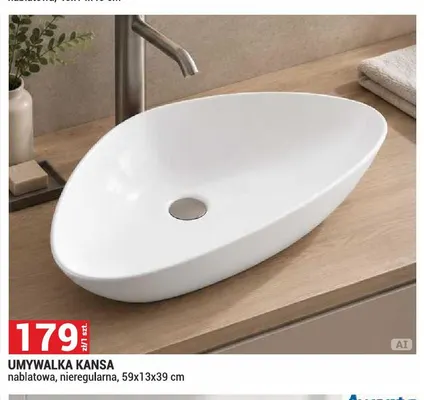 Umywalka nablatowa Kansa promocja w Merkury Market