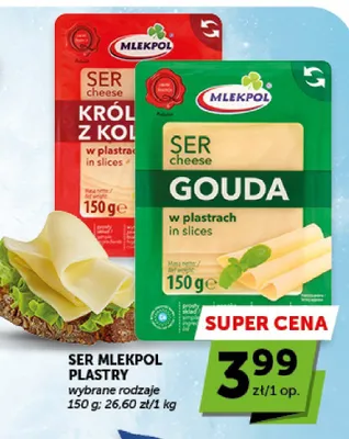 Ser Mlekpol Plastry Król z Kolna promocja w Groszek