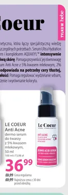Dermo serum do twarzy Anti Acne z 5% kwasem mlekowym Le Coeur promocja w Hebe