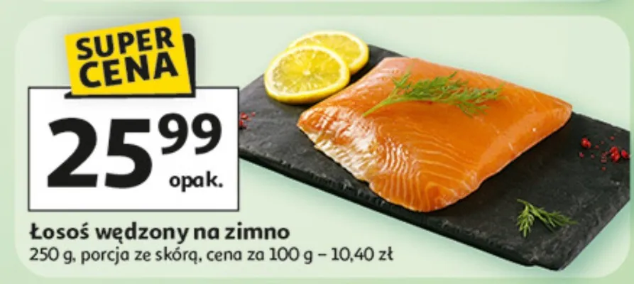 Łosoś wędzony na zimno promocja w Auchan