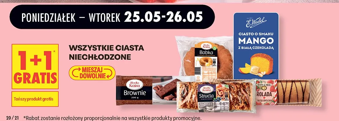 Ciasto o smaku mango z białą czekoladą E.Wedel promocja w Biedronka