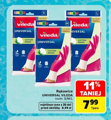 Rękawice Vileda Universal promocja w Carrefour
