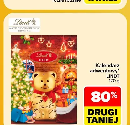 Kalendarz adwentowy Lindt promocja w Carrefour