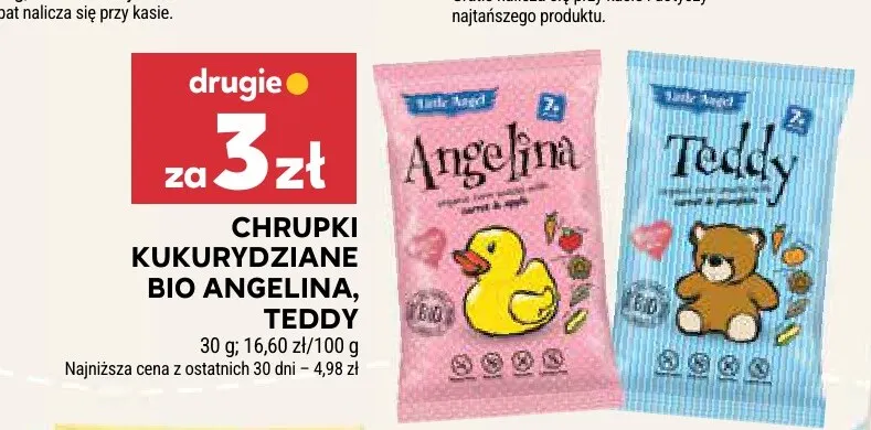Chrupki kukurydziane Bio Teddy Little Angel promocja w Stokrotka