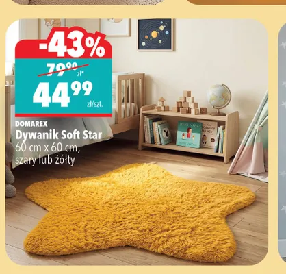Dywanik DOMAREX Soft Star 60cm x 60cm szary promocja w Biedronka Home
