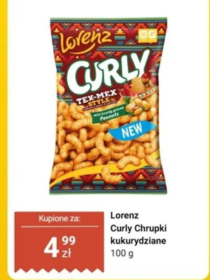 Curly Chrupki kukurydziane Tex-Mex Lorenz promocja w Dino