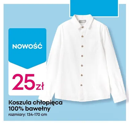 Koszula chłopięca 100% bawełny promocja w Pepco