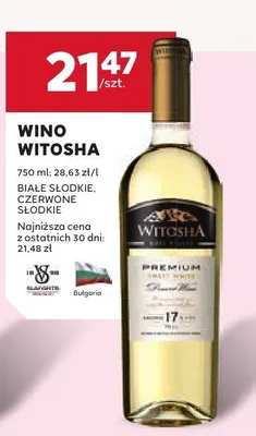 Wino Witosha białe słodkie, czerwone słodkie promocja w Stokrotka