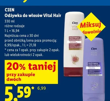 Odżywka do włosów Cien Vital Hair promocja w Lidl