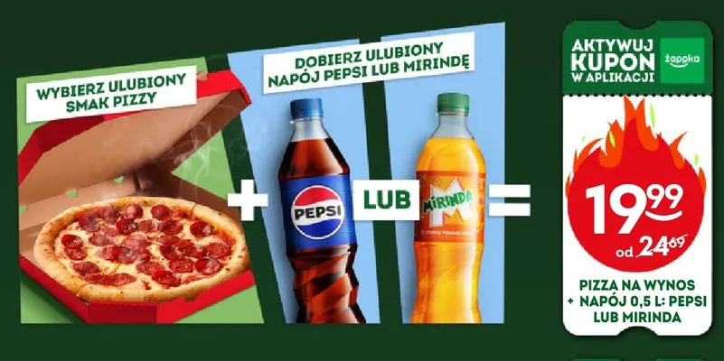 Zestaw Pizza na Wynos + napój Mirinda promocja w Żabka