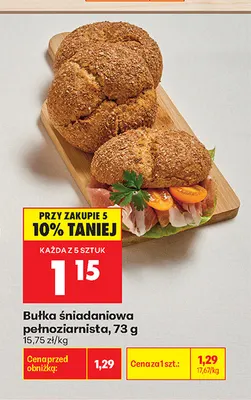 Bułka śniadaniowa pełnoziarnista promocja w Biedronka