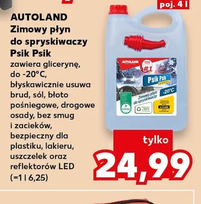 Zimowy płyn do spryskiwaczy Psik Psik Autoland promocja w Kaufland