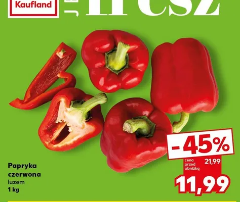 Papryka czerwona luzem promocja w Kaufland