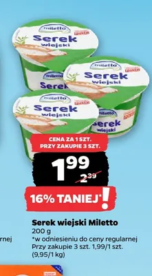 Serek wiejski Miletto promocja w Netto