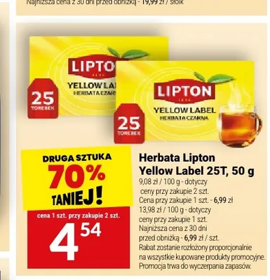 Herbata czarna Lipton Yellow Label promocja w Twój Market