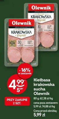 Kiełbasa krakowska sucha Olewnik promocja w Żabka