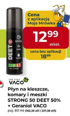 Płyn na kleszcze komary i meszki STRONG 50 DEET 50% + Geraniol VACO promocja w PSB Mrówka