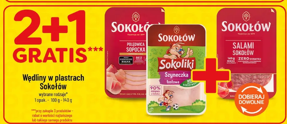 Wędliny w plastrach Sokołów Salami promocja w POLOmarket