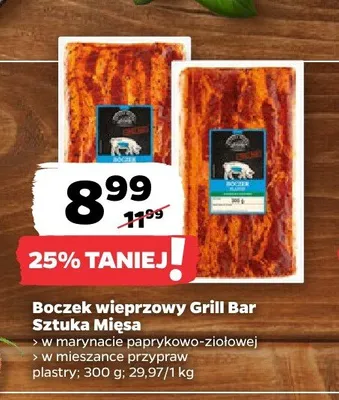 Boczek wieprzowy Grill Bar Sztuka Mięsa promocja w Netto