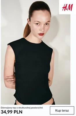 Dżersejowy top o strukturalnej powierzchni H&M promocja w H&M