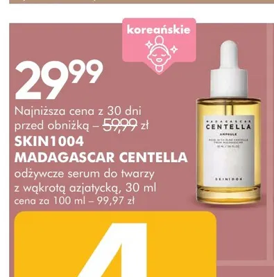 Odżywcze serum do twarzy z wąkrotą azjatycką Skin1004 Madagascar Centella promocja w Super-Pharm