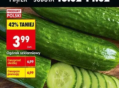 Ogórek szklarniowy promocja w Biedronka
