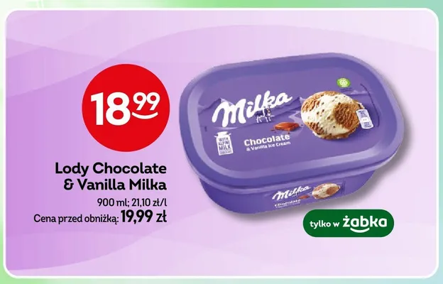 Lody Chocolate & Vanilla Milka promocja w Żabka