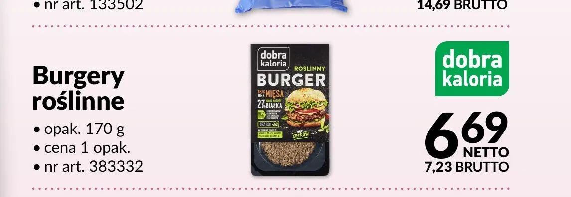 Burgery roślinne Dobra Kaloria promocja w Makro