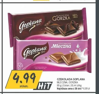 Czekolada Goplana klasyczna gorzka 60% promocja w Słoneczko