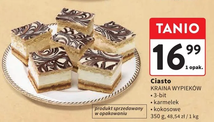 Ciasto 3-bit karmel kokosowe promocja w Intermarche