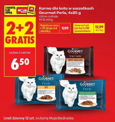 Karma dla kota w saszetkach Gourmet Perle, różne rodzaje promocja w Biedronka