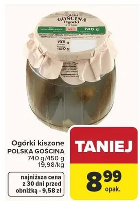 Ogórki kiszone promocja w Carrefour