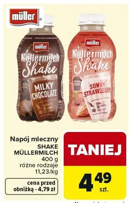 Napój mleczny SHAKE MÜLLER 400g różne rodzaje promocja w Carrefour Market