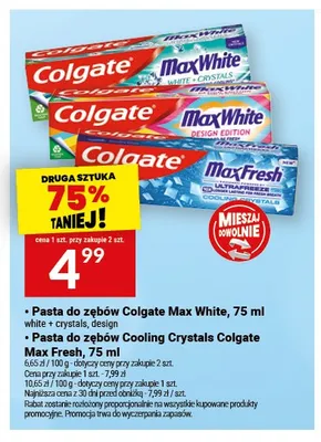Pasta do zębów Colgate Max White White + Crystals promocja w Twój Market