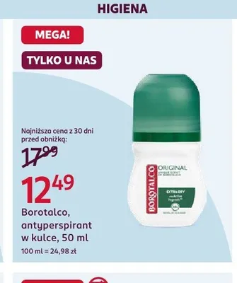Antyperspirant w kulce Borotalco Original promocja w Rossmann
