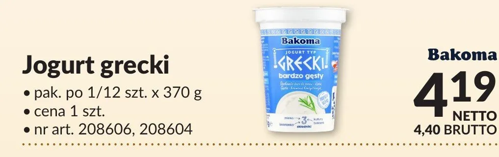 Jogurt grecki promocja w Makro