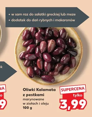 Oliwki Kalamata z pestkami marynowane w ziołach i oleju promocja w Kaufland