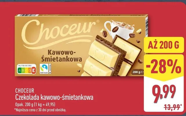 Czekolada kawowo-śmietankowa promocja w Aldi