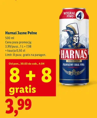 Piwo Harnaś Jasne Pełne promocja w Lidl