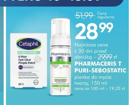 Pianka do mycia twarzy Pharmaceris T Puri-Sebostatic promocja w Super-Pharm