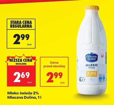 Mleko świeże 2% promocja w Biedronka