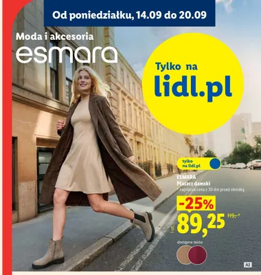 Płaszcz damski Esmara promocja w Lidl