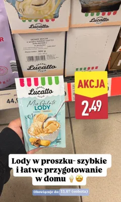 Lody w proszku Lucatto Mio Gelato o smaku tiramisu promocja w Aldi