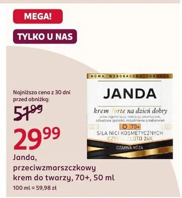 Przeciwzmarszczkowy krem do twarzy 70+ promocja w Rossmann